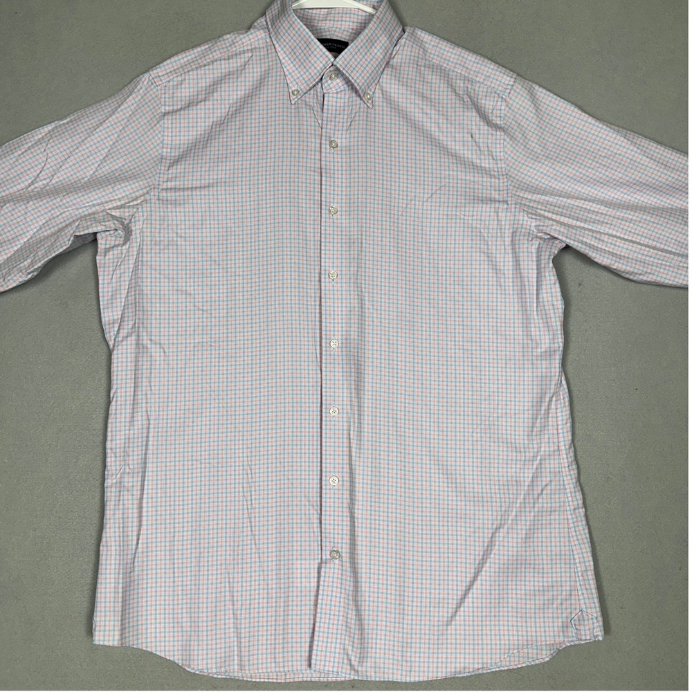 Proper Cloth Shirt Mens 16.5-34.3 C. Coffey Blue Pink Check Dress Button Down